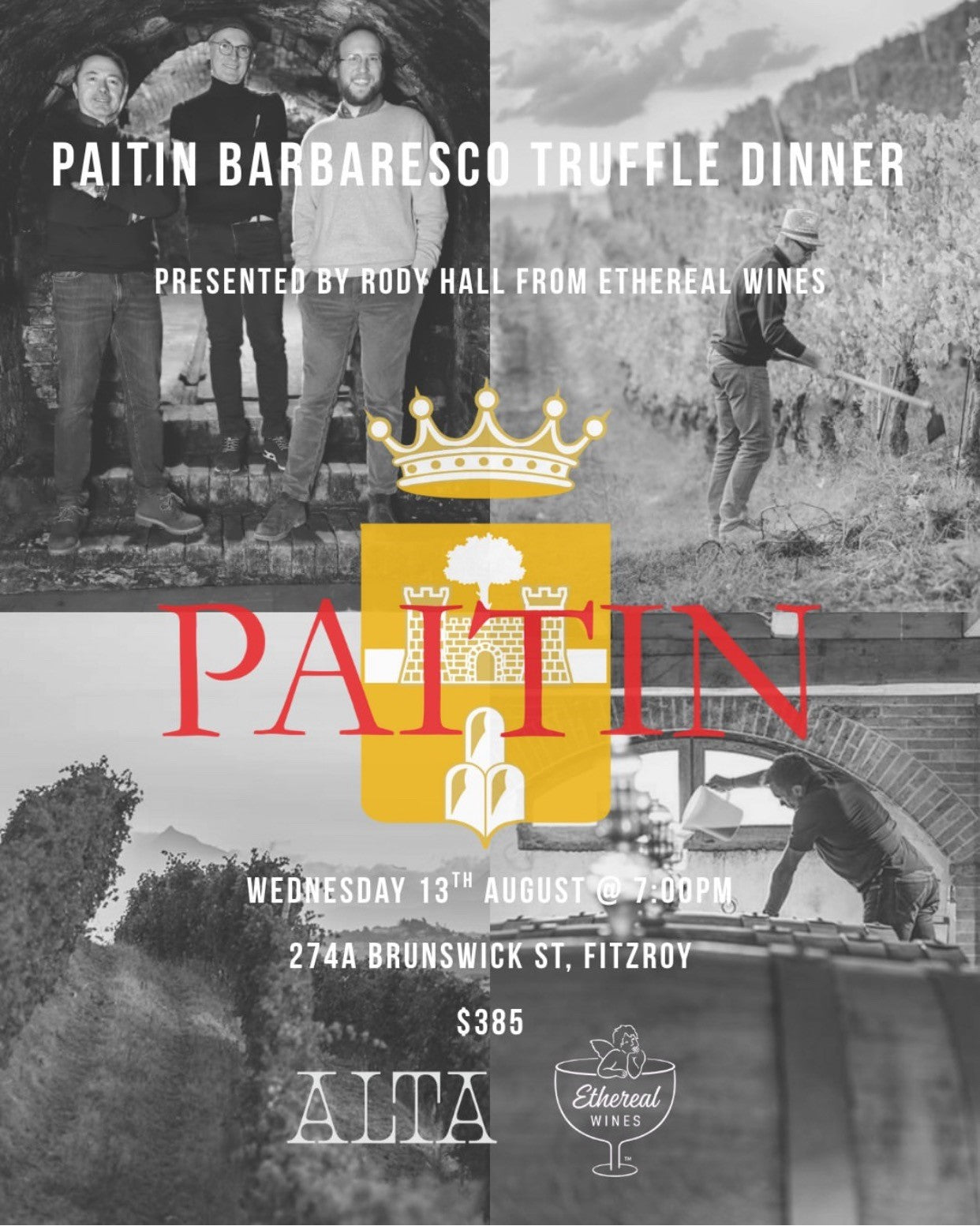 Paitin Barbaresco Truffle Dinner - Alta Trattoria (13 August 2025)