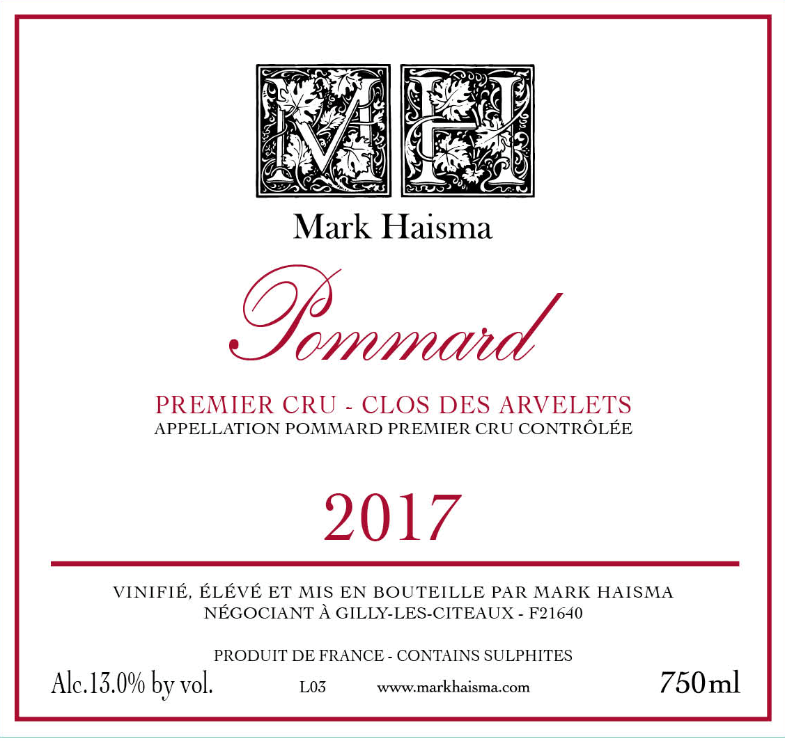 2017 Mark Haisma Pommard, 'Clos de Arvelets' 1er cru